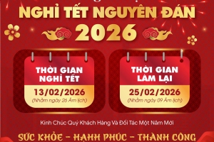 THÔNg BÁO LỊCH NGHỈ TẾT NGUYÊN ĐÁN 2026